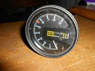 Vintage Stewart Warner Stage Iii 3 9000 Rpm Tachometer Tach Gauge 3