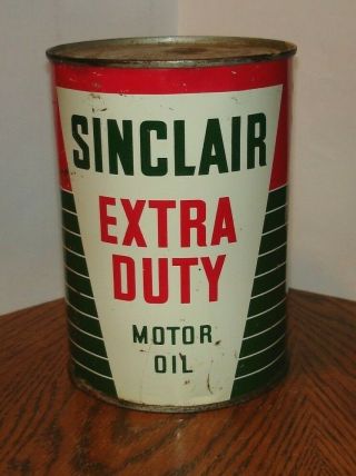 Vintage Sinclair Extra Duty 1 Quart Motor Oil Can