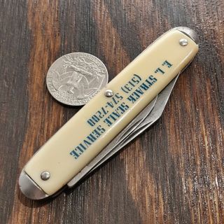 Advertising Knife Made In Usa By Colonial Novelty Old Vintage Folding Pocket