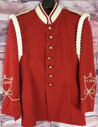 Vintage 1950’s Ostwald 57 Marching Band Coat Red White 100 Wool Epaulets Sz 38r