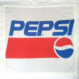 Pepsi Cola Knit Throw Blanket 45 " X 45 " Logo Knits Usa Tapestry Vintage