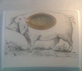 Borg Pig Hog Bathroom Retro Scale Dial Weight Kilo Pounds Novelty Mcm Vtg Deber