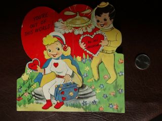 Vtg Valentine Card Astronauts You 