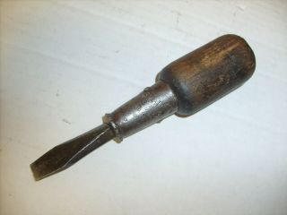 Stanley No.  51 " Hurwood " Wood Handle Screwdriver / Flat Head / Vintage Tool
