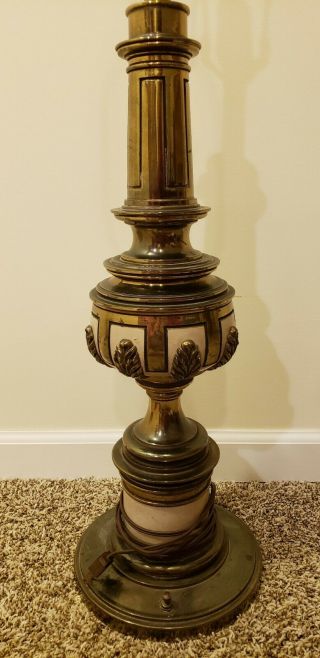 Vintage Brass Stiffel Table Lamp Urn Trophy White 38 " Height