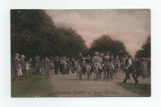 Vintage Social History Postcard Dorking Boxhill Surrey - Donkey Derby ?