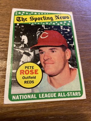 1969 Topps Pete Rose 424 Cincinnati Reds Vintage Baseball Card (a)