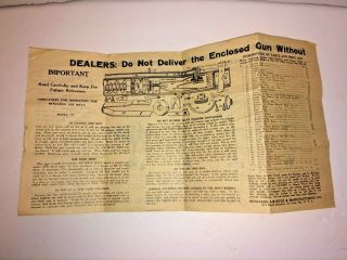 Vintage Instruction Sheet for Benjamin Air Rifle Model 