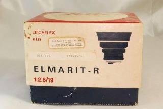 Empty Box for Leitz Leicaflex Elmarit - R F2.  8 19mm Vintage Lens 11225 S3105002 3