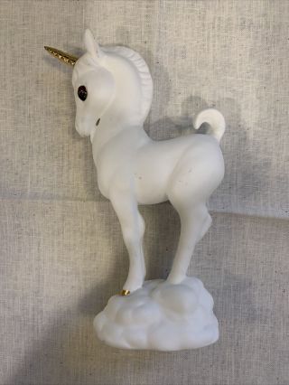 Vintage White Unicorn Figurine George Good Designed By Freeman Fine Bone China