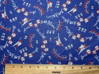 Vintage Cotton Fabric 40s Sweet Three Little Kittens Lost Their Mittens 35w 1/2y