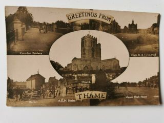 Vintage Postcard " Greetings From Thame ",  Multiview,  Oxfordshire