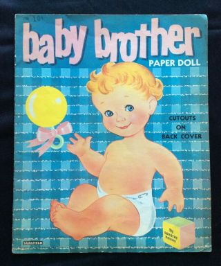 Old & Baby Brother Paper Doll Book,  1959,  Uncut
