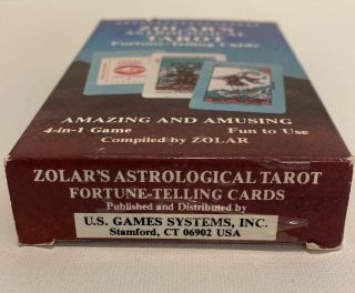ZOLAR ' S Astrological Tarot Fortune Telling Cards 1983 Full Set 4 in 1 Vintage 3