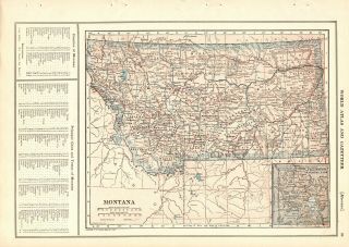 1917 Antique Montana State Map Vintage Map of Montana Gallery Wall 8203 2