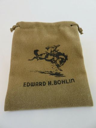 Vintage Edward H.  Bohlin Drawstring Buckle Cloth Storage Pouch Bag 6 1/2 X 5 1/4