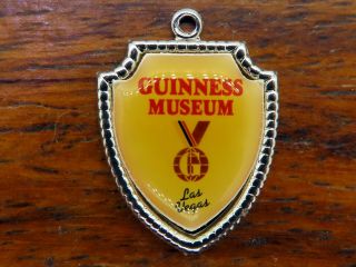 Vintage Silver Guinness Museum Las Vegas Nevada State Travel Shield Charm E43