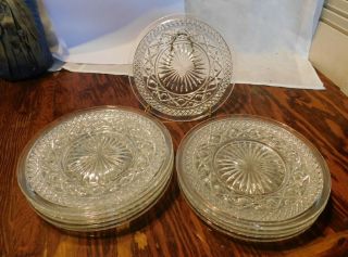 10 Vintage Imperial Glass Co.  Cape Cod Crystal Clear Bread & Butter Plates 6.  5 "