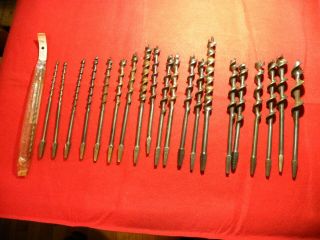 21 Drill Bits For Braces See Text For Size & Maker Vintage Carpentry Woodworking