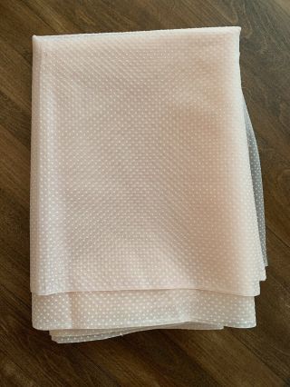 Vintage Pink Sheer Flocked Swiss Dot Fabric 1.  5 YDS VTG 2