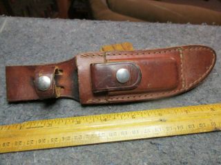 Vintage Hunting Knife Sheath - Only /8 3/4 " Leather Fixed Blade Sheath With Hone