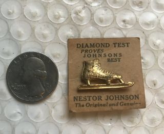 Vintage Gold Tone Nestor Johnson Ice Skate Pin