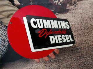 Vintage Old Cummins Diesel Trucks Diecut Heavy Metal Sign Gas Oil Chevy Ford