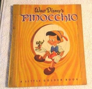 Rare Old Vintage Little Golden Book Pinocchio (a) First Edition 1948