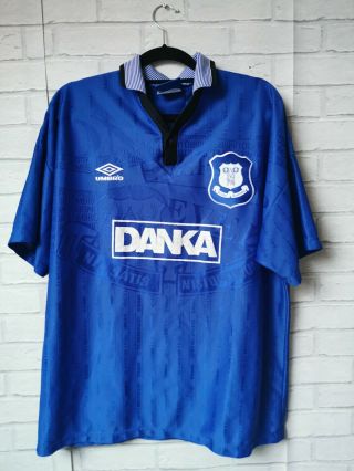 Everton 1995/1997 Home Umbro Vintage Football Shirt - Adult Xl Vgc