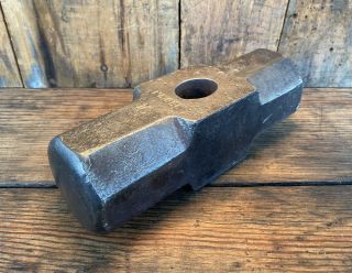 Large Vintage Atha 16 Lb.  Sledge Hammer Head With Octagon Tapering To Faces