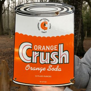 Vintage Porcelain Drink Orange Crush Soda Sign