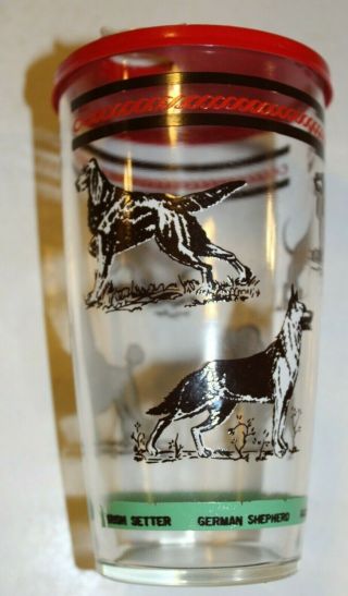 Vintage Glass Drink Shaker 6 3/4 " Dogs Barware Kroger Peanut Butter Htf