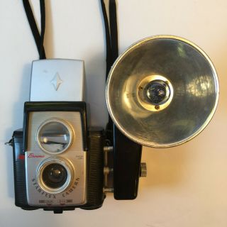 Vintage Kodak Brownie Starflex Flash Camera W/ Strap,  Flash Bulbs Vr Gd Cond.