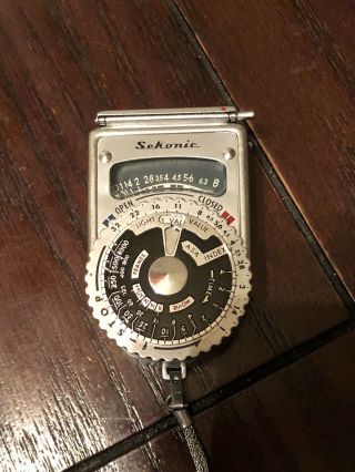 Vintage Sekonic Light Meter L - Vi With Leather Case From Japan
