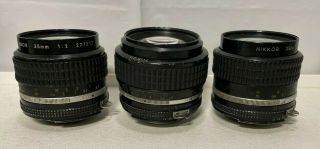 Vintage Nikkor Nikon Ai - S Lenses 50mm 35mm Lens For Repair Restore Parts