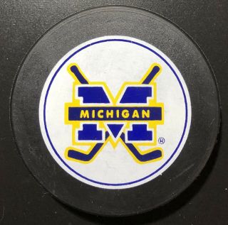 Vintage (80’s / 90’s?) University Of Michigan Wolverines Game Puck.