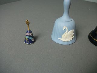 4 Vintage Porcelain Bells - Oriental Victorian Cloisonné Wedgwood - aa rs 2