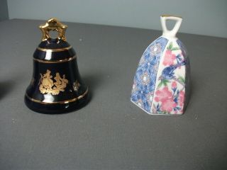 4 Vintage Porcelain Bells - Oriental Victorian Cloisonné Wedgwood - aa rs 3