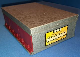 Vintage Kodak Kodaslide Compartment File 35mm Slide Storage Tip - Out Metal Box