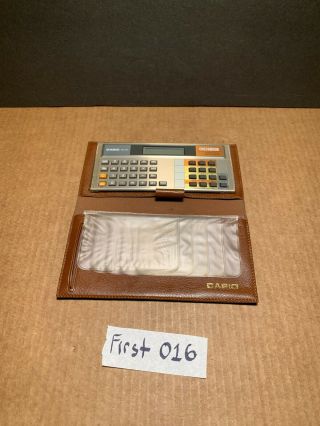 Vintage Casio Checkbook Calculator Model Cb - 100 & Soft Cover Case