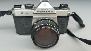 Vintage Asahi Pentax K1000 35mm Slr Film Camera W/ Lens Japan