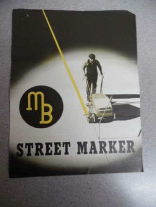 C.  1939 Mb Street Marker Road Paint Striping Machine Brochure Alsdorf Co Vintage
