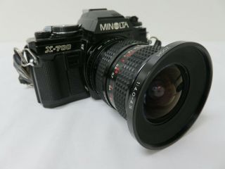 Vintage Minolta X - 700 35 Mm Camera W/ Samyang 18 - 28 Mm Zoom Lens @ 72mm