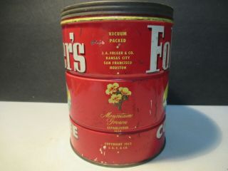 Folgers Coffee Can Vintage 1952 Old Tin NO Lid USA 2