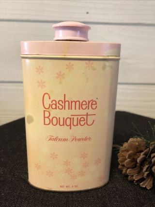 Vintage Cashmere Bouquet Talcum Powder Tin With Contents Mcm Cool Graphics