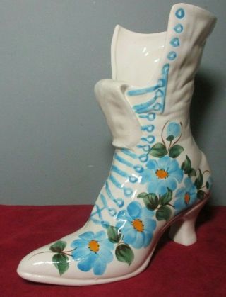 Vintage Cash Family Hand Painted Victorian Boot Vase/planter Erwin,  Tn