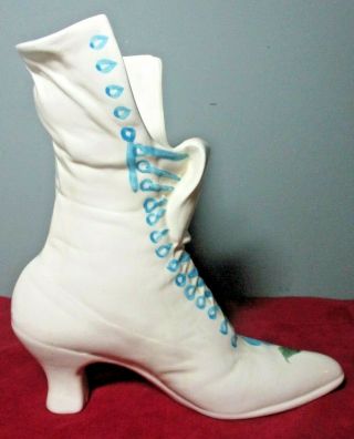 Vintage CASH FAMILY Hand Painted Victorian BOOT VASE/PLANTER Erwin,  TN 3