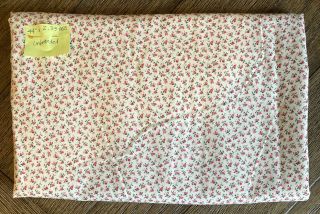 Calico White With Pink Roses 100 Cotton 2.  33 Yds X 44 " Vintage 6 - 213
