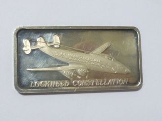 Vintage Silver Bar 1 Oz World Of Flight - Very Collectable Lockheed Constellation