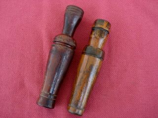 Vintage Wooden Duck,  Goose Call Pair (2) Unmarked,  Wood,